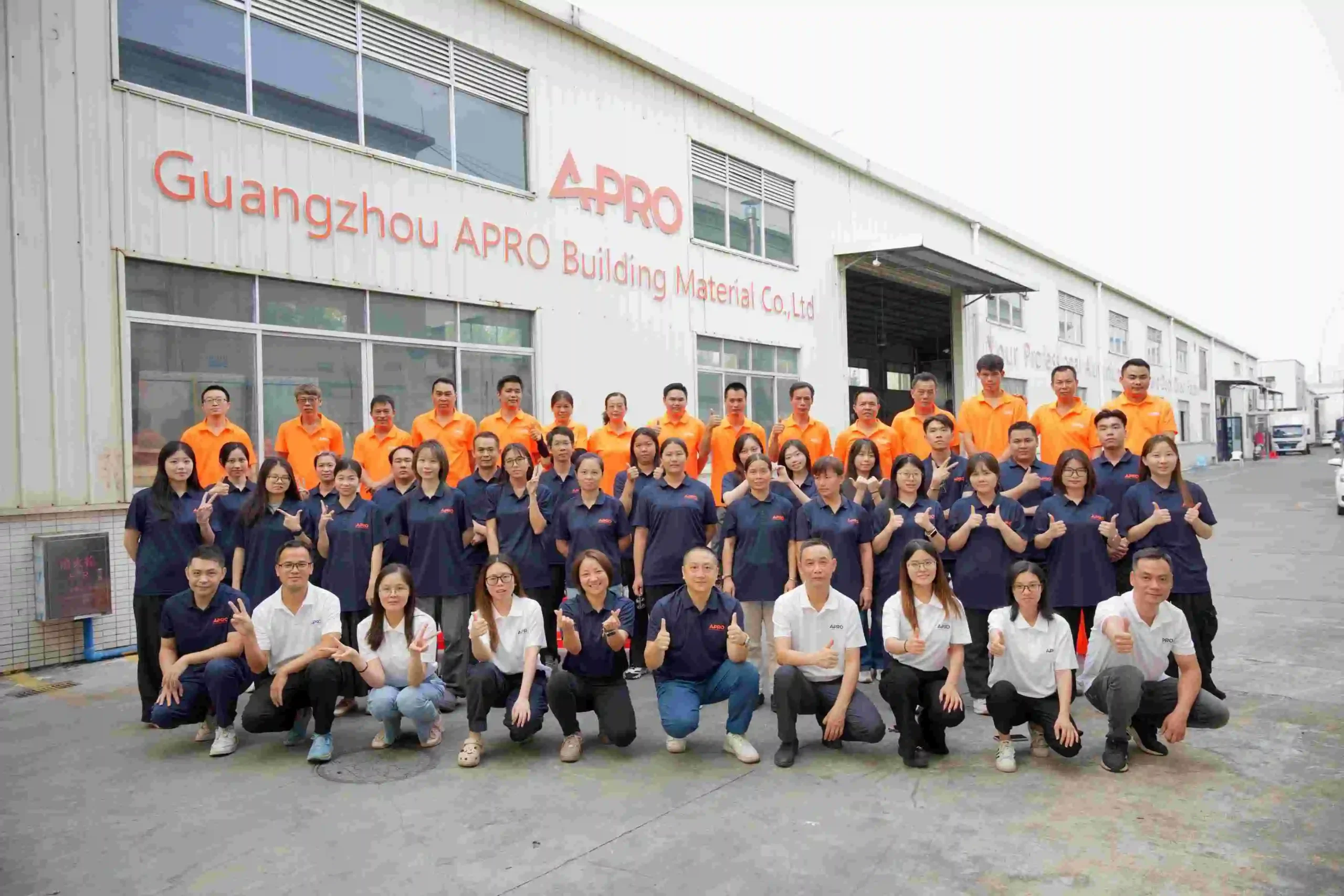 APRO team gathered outside the company building