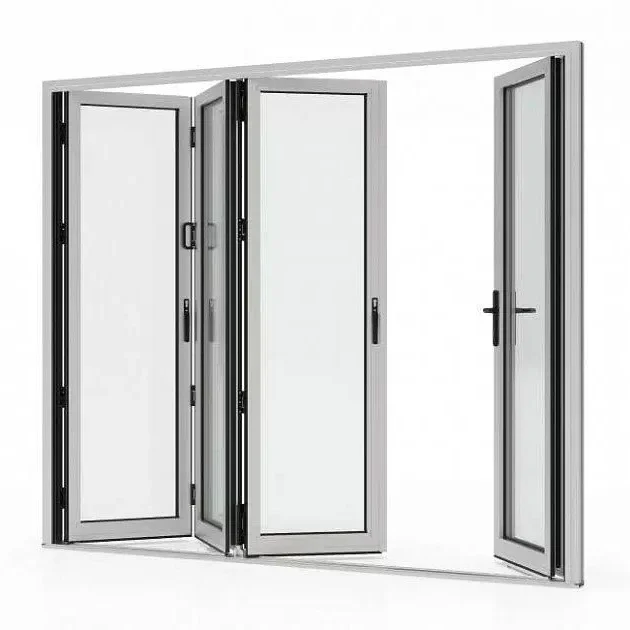 Aluminum patio door with folding panel configuration