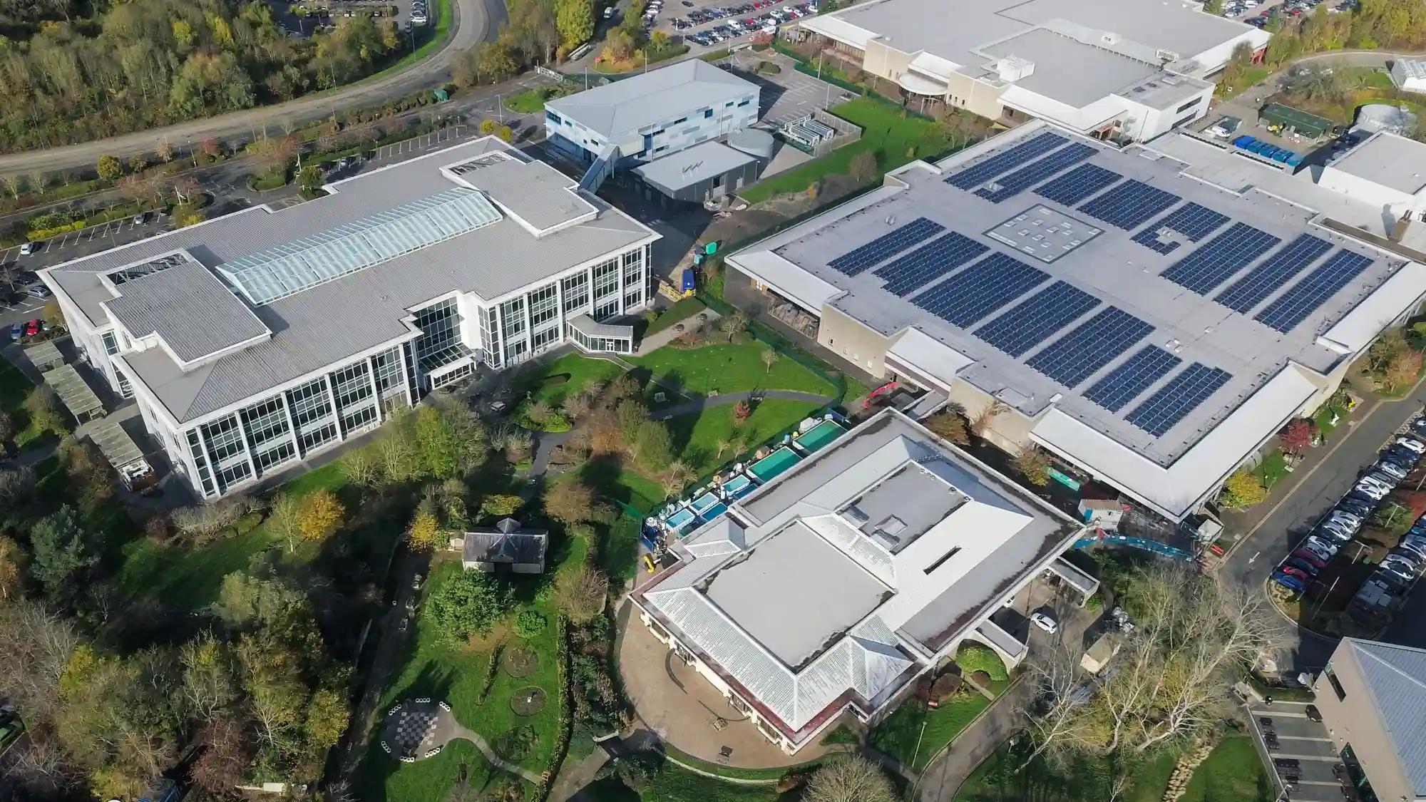 APRO factory campus with rooftop solar panels