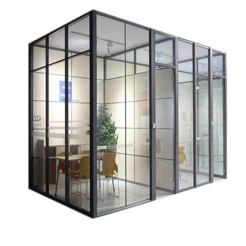 Framed glass partition system for modern office spaces