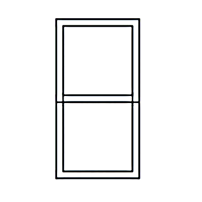 Finestra a due ante di base con due vetri trasparenti