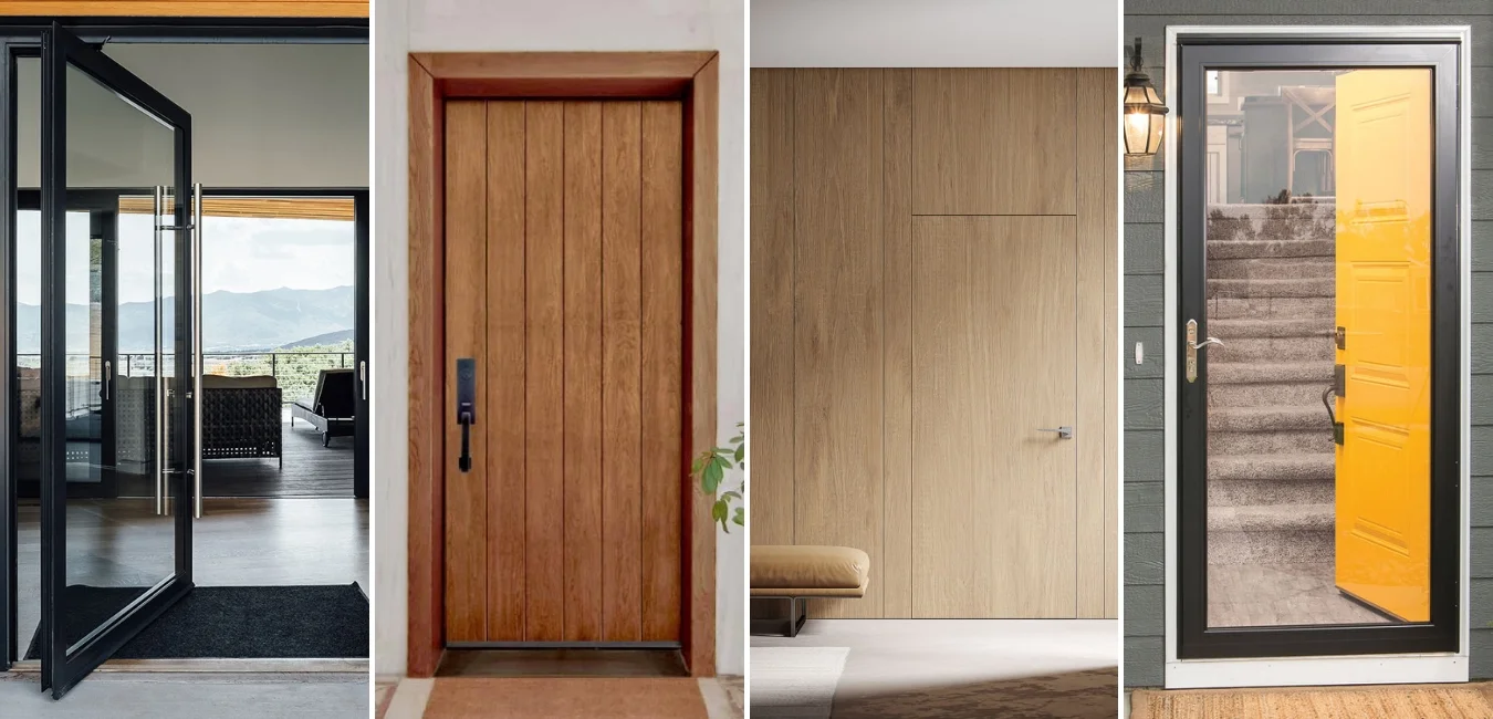 Four stylish modern door variations