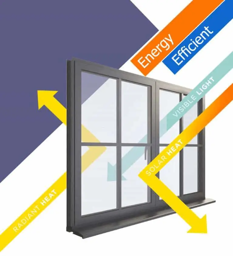 Illustration showing energy efficiency of insulated windows