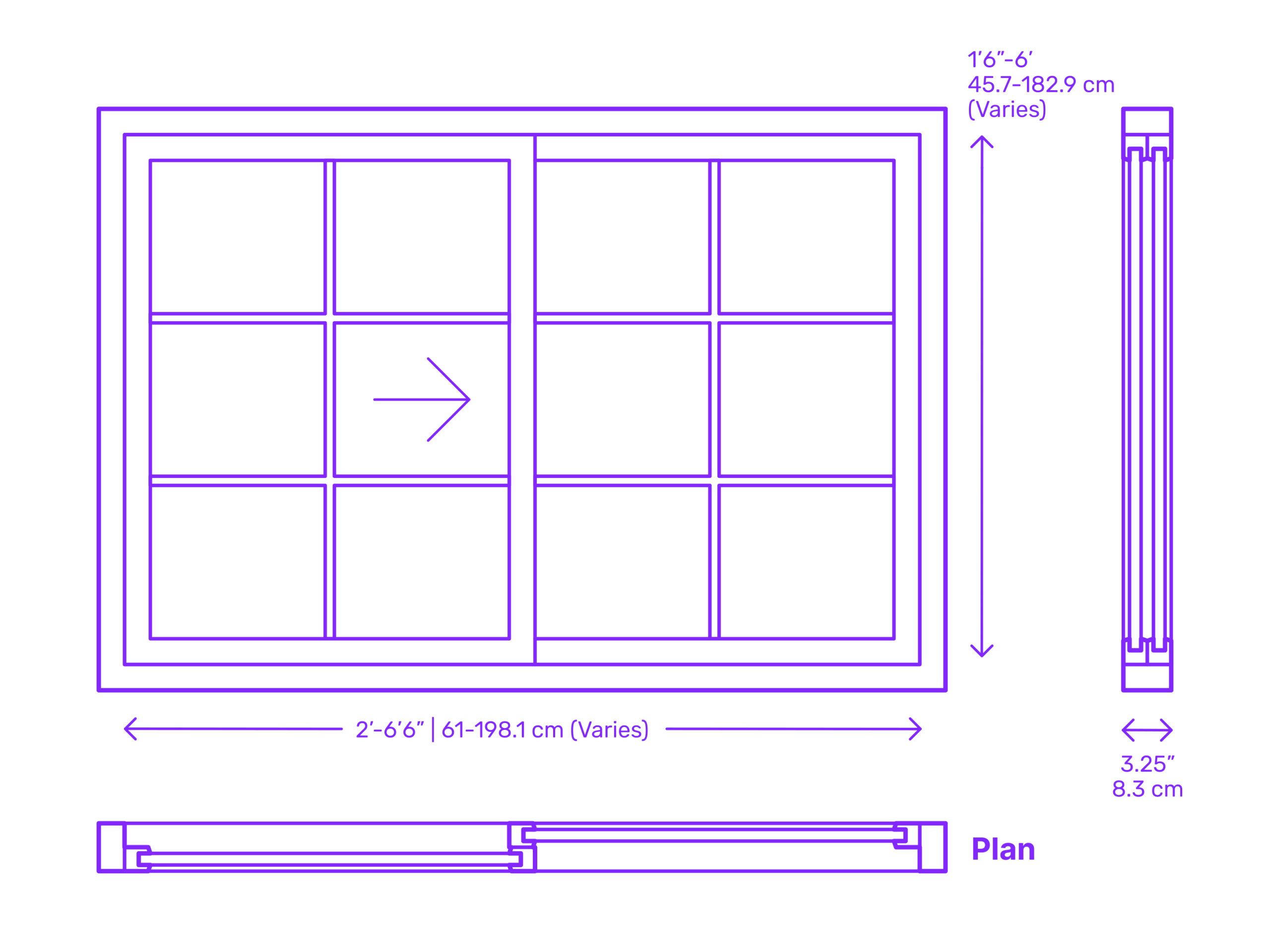 Tamanhos padrão de janelas de correr