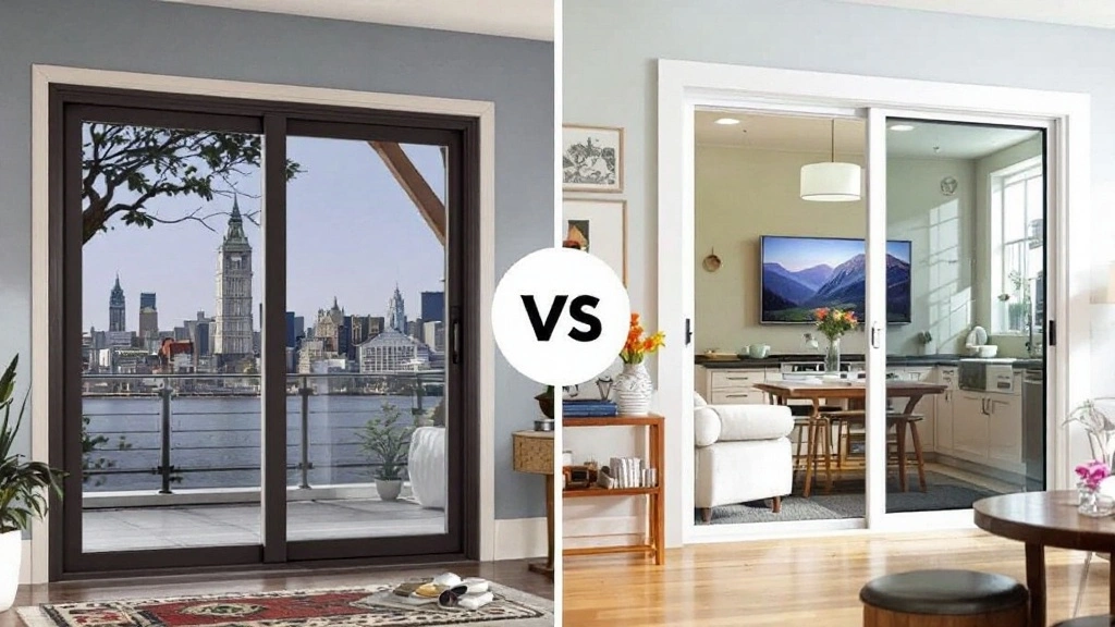 모던한 디자인의 비닐 슬라이딩 도어 vs 알루미늄 슬라이딩 도어