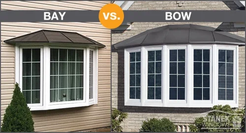 Bay vs Bow Windows side by side exterior comparison