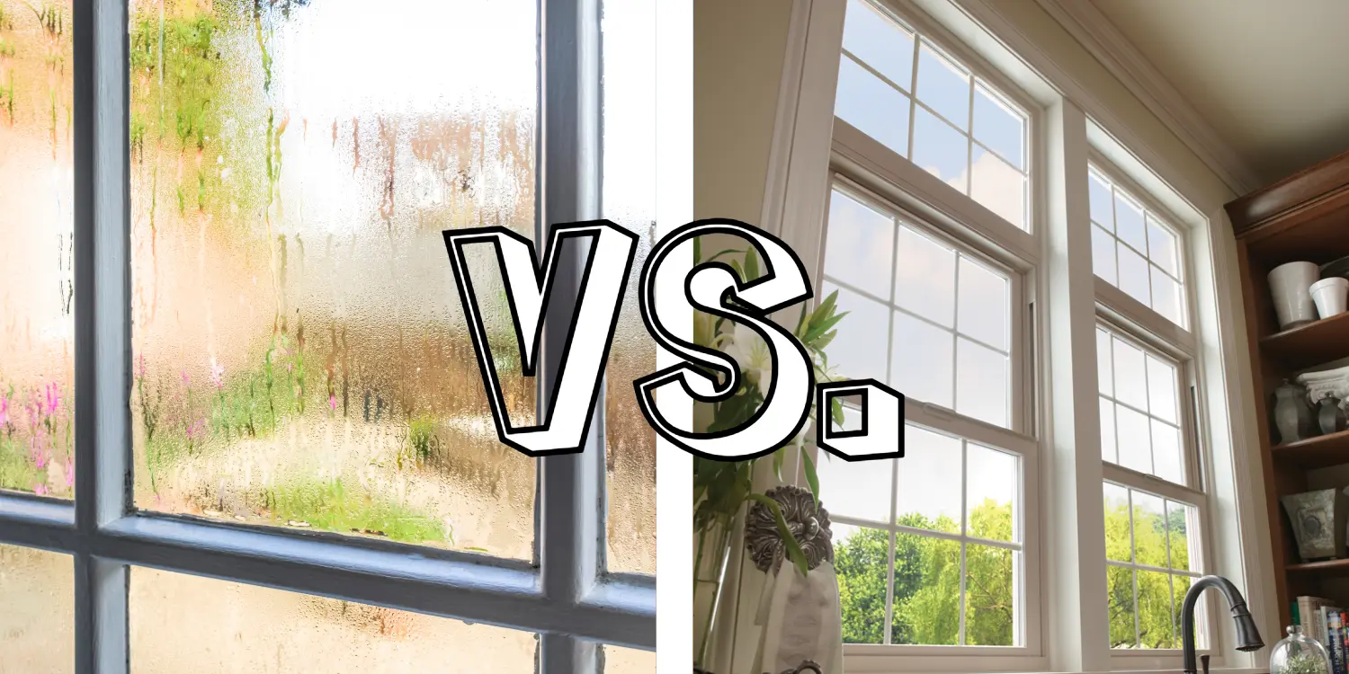 Comparaison entre fenêtres à double vitrage transparentes et transparentes