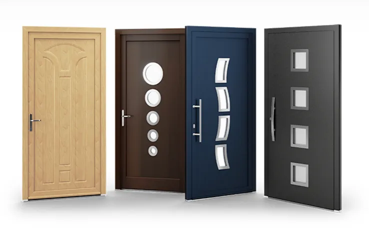 다양한 색상과 스타일의 에너지 효율 도어 4개