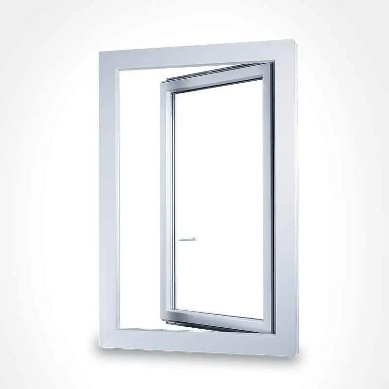 Minimalist Single white casement window open inward