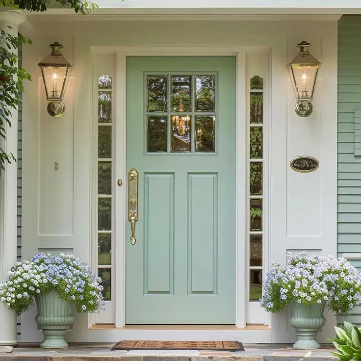front glass door color Mint Green