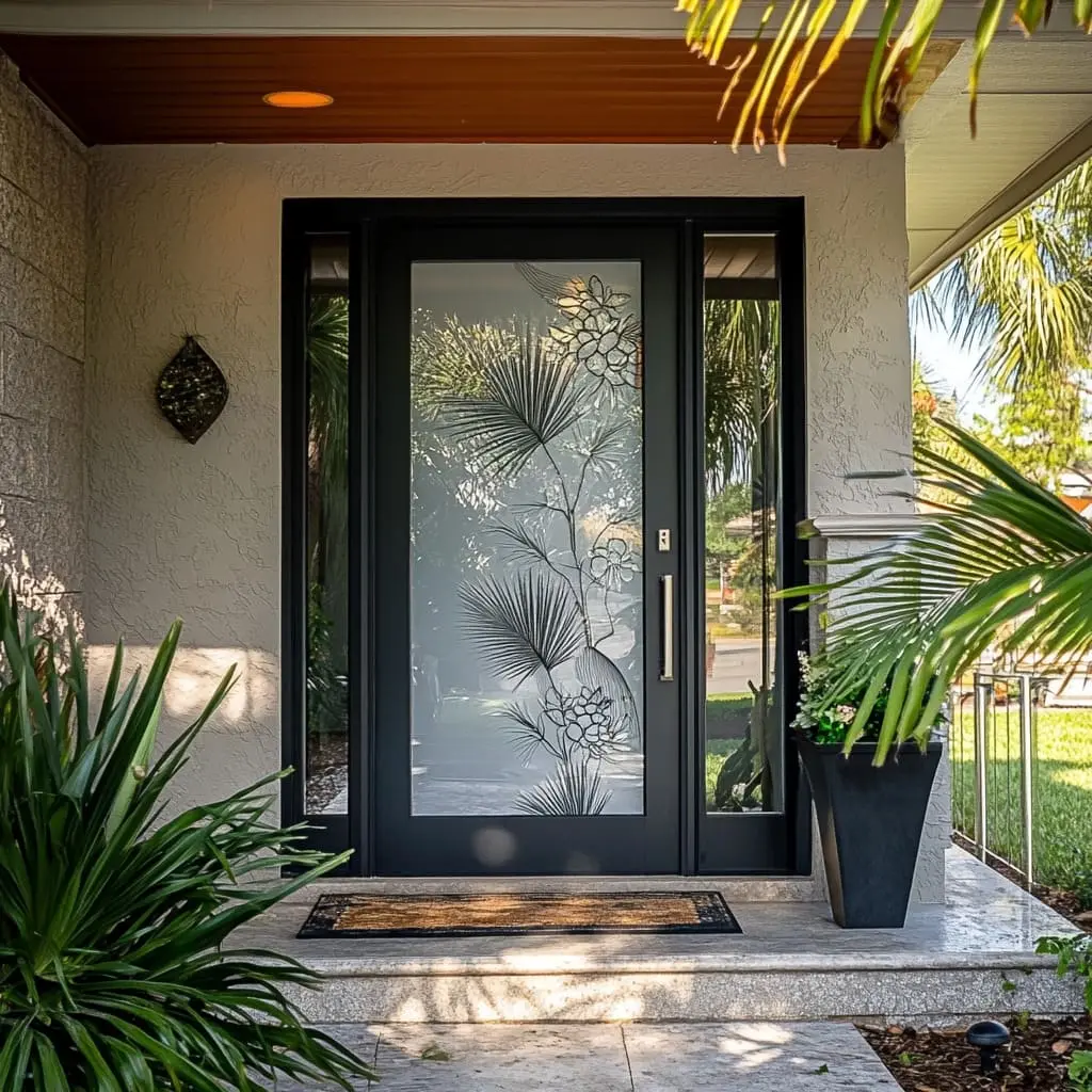 front glass door color Traditional Homes