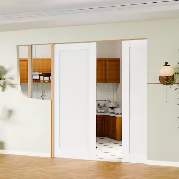 Laminate and composite pocket door setup