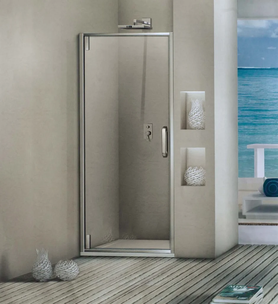 Shower Glass Door In a Minimalist Bath room