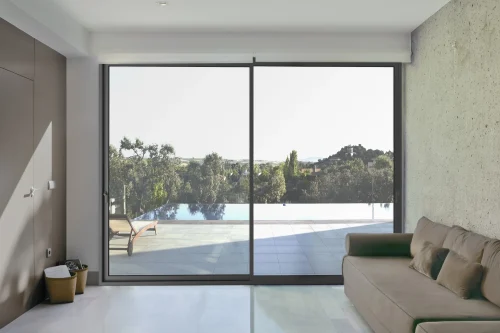 Slimline Sliding Door Overlooking Scenic Backyard