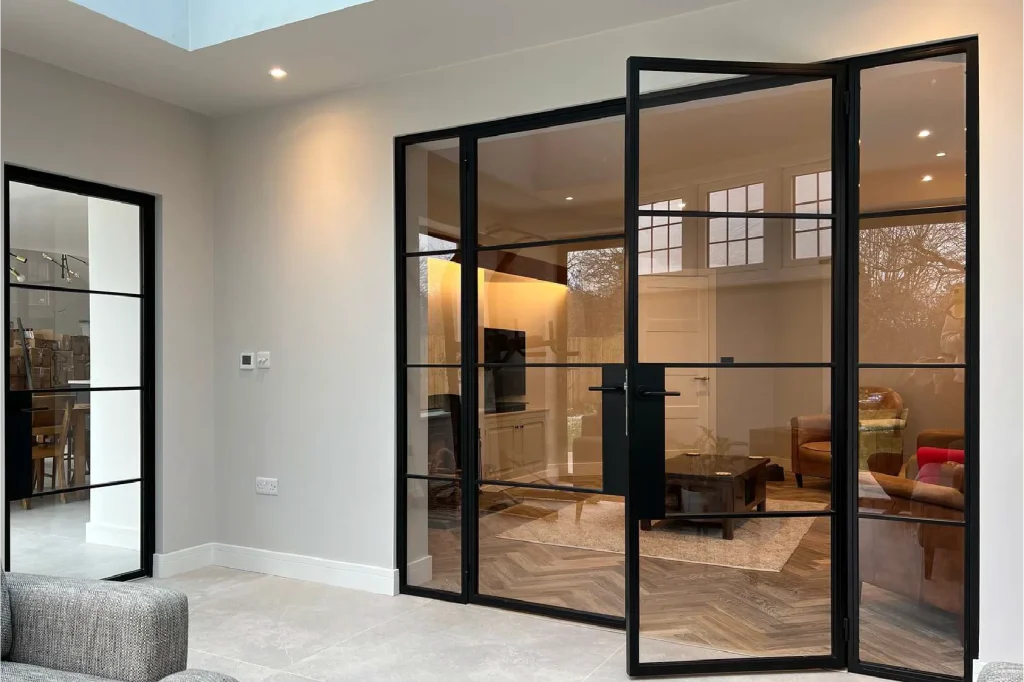 Swing door in residential living room