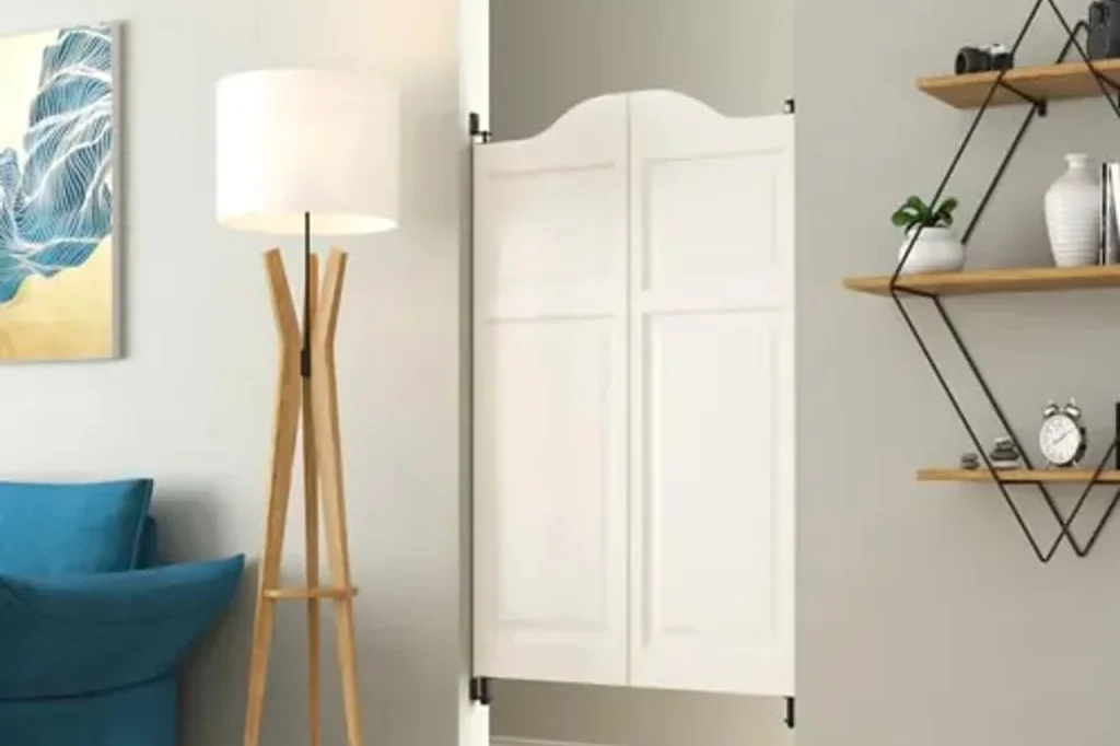 Swinging saloon door in modern living space