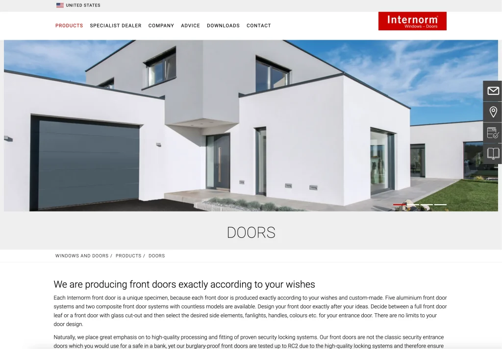 Internorm uno de los fabricantes de puertas