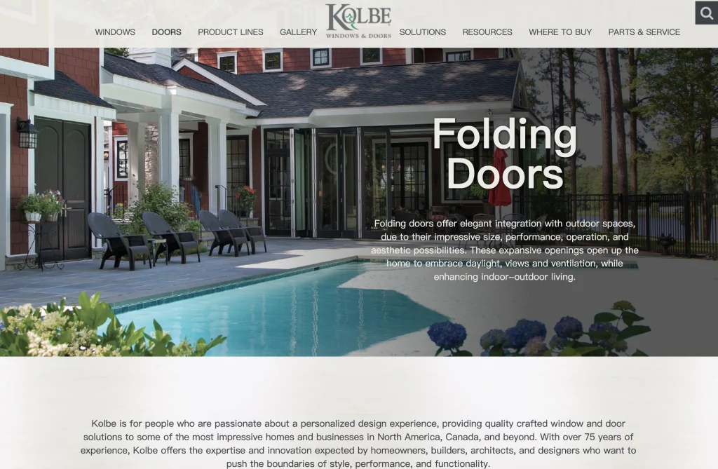 Kolbe Windows Doors one of the top folding door manufacturer in the usa