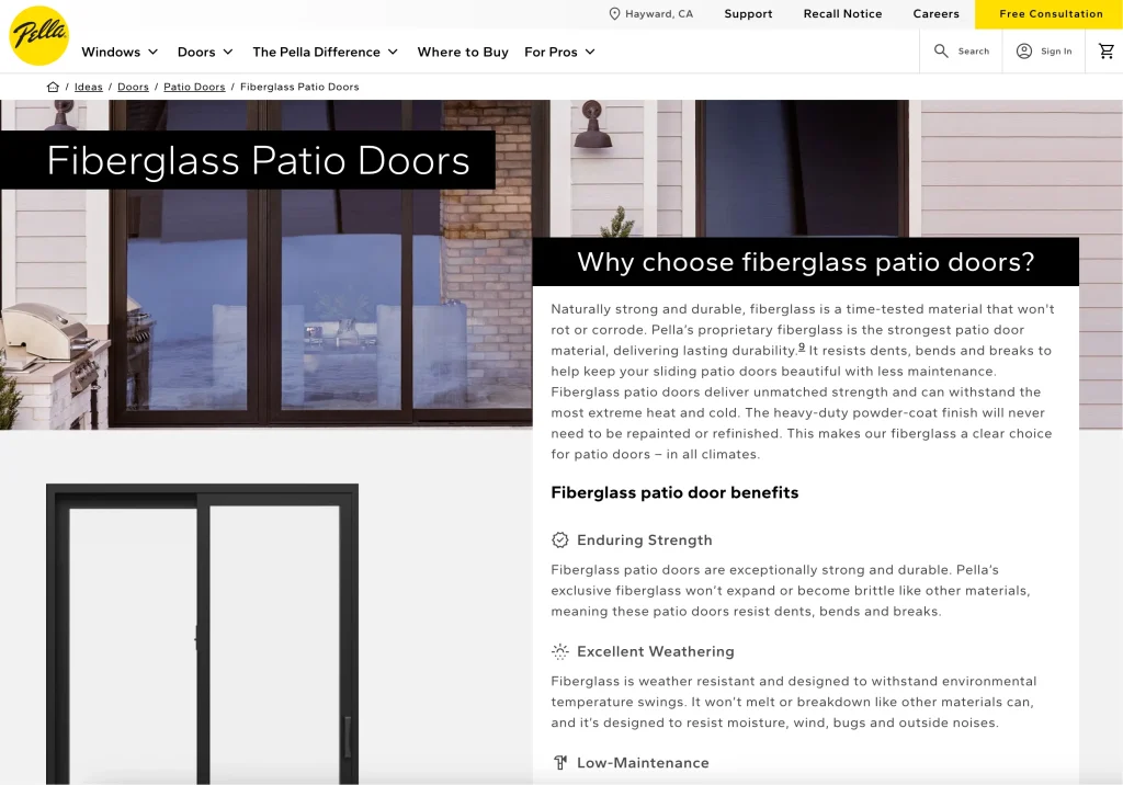 Пелла — один из производителей дверей из стекловолокна