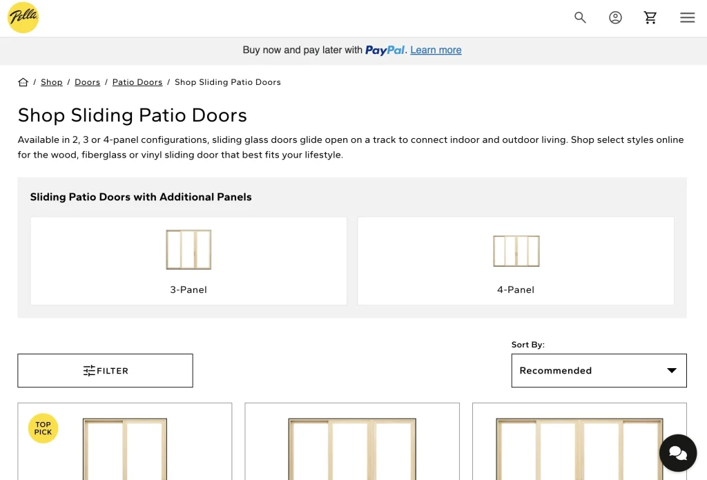 최고의 슬라이딩 도어 제조업체 중 하나인 Pella