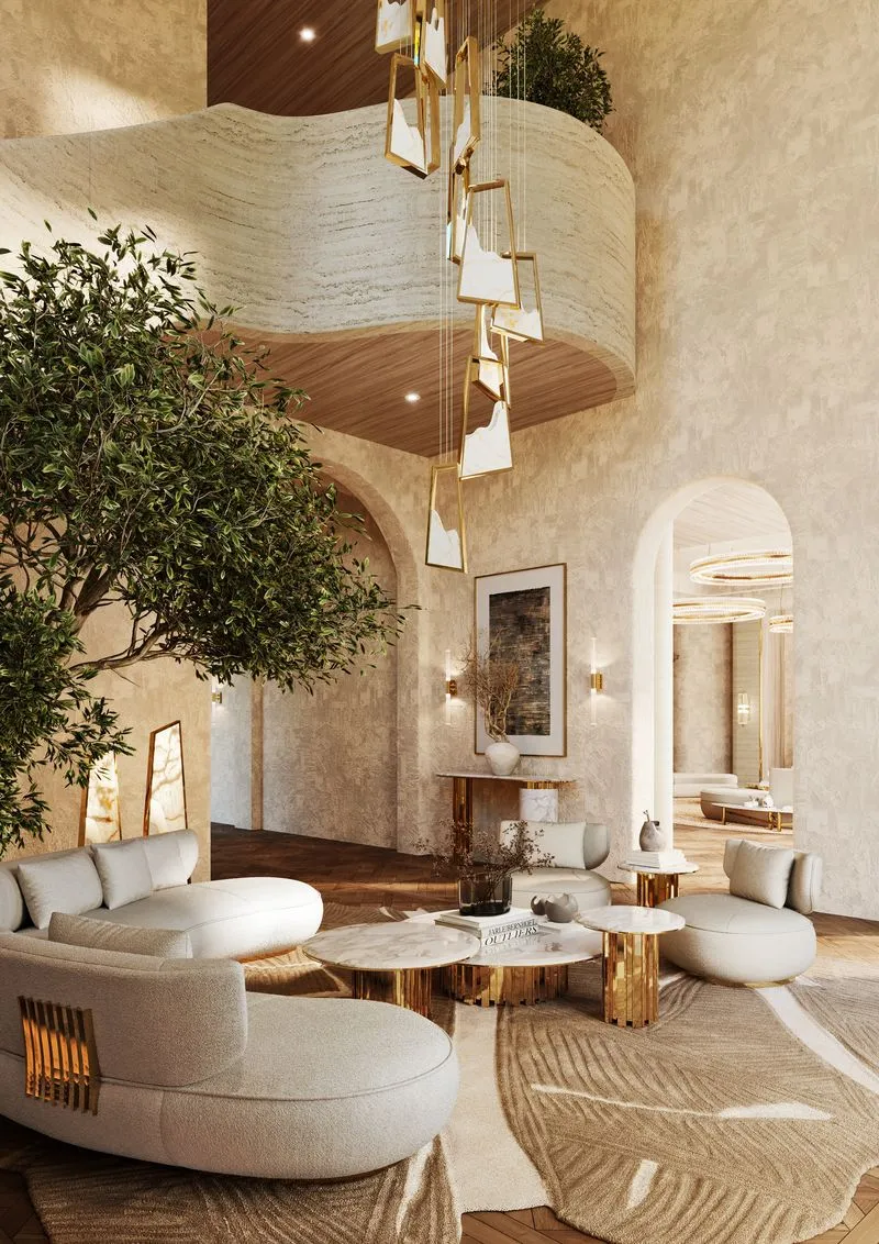 Lámparas de araña con diseño de iluminación, ideas de diseño para villas de lujo