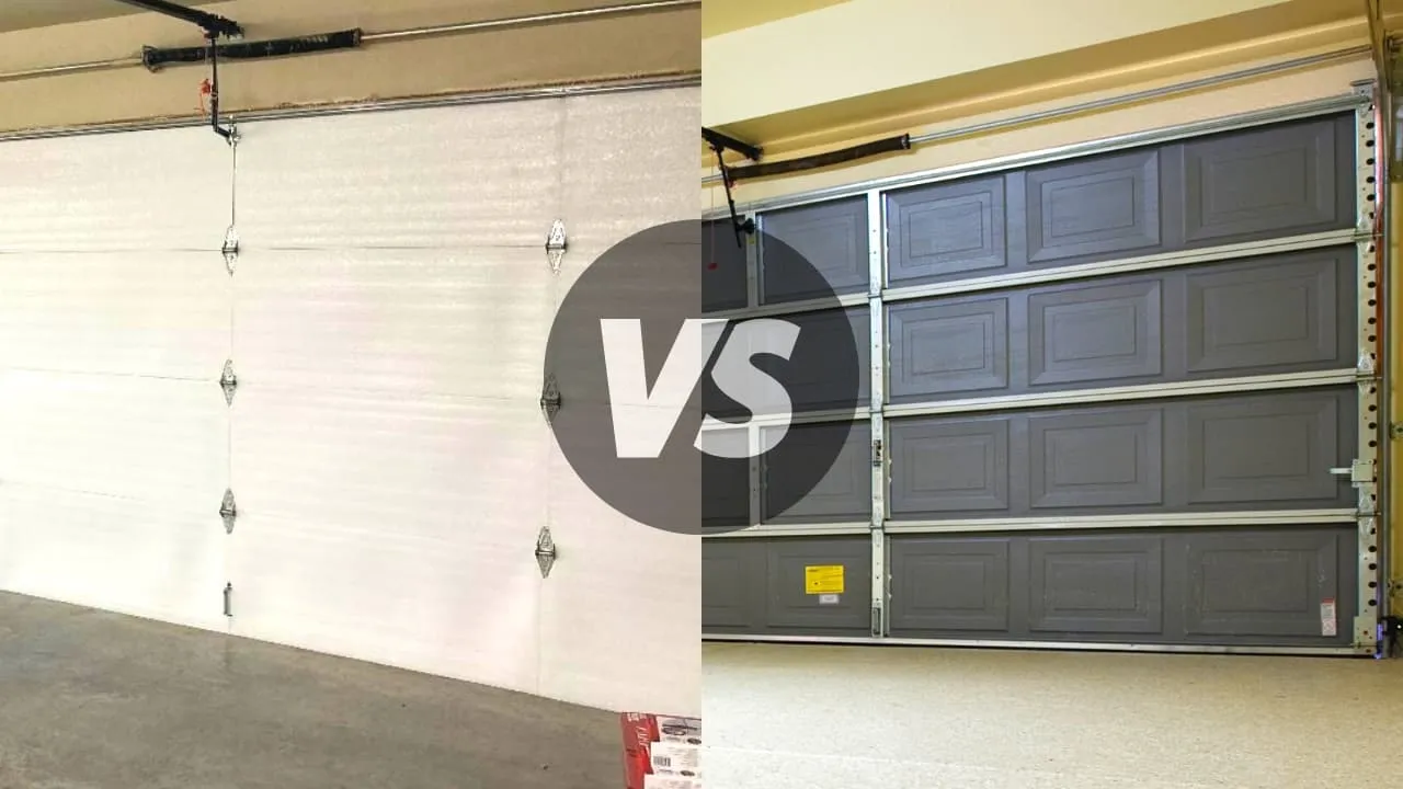 Comparaison visuelle des portes de garage isolées et non isolées