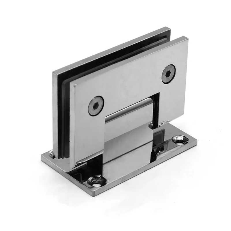 Wall mounted hinge for frameless shower glass door