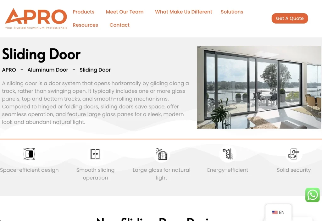 최고의 슬라이딩 도어 제조업체 중 하나인 아프로