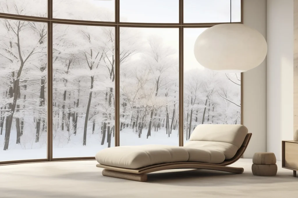 Accogliente soggiorno con finestra panoramica