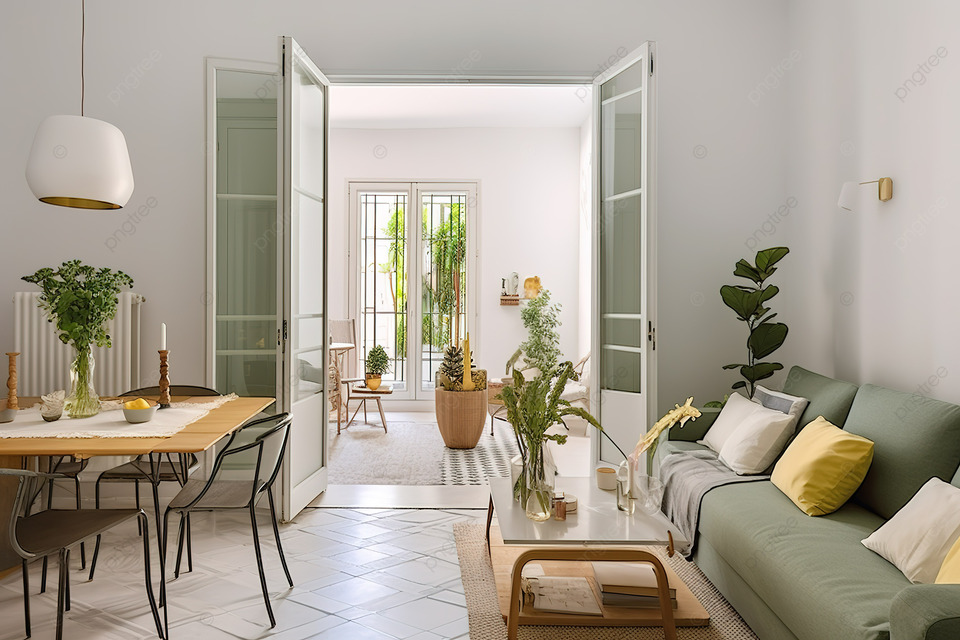 Modern French doors leading to bright living space
