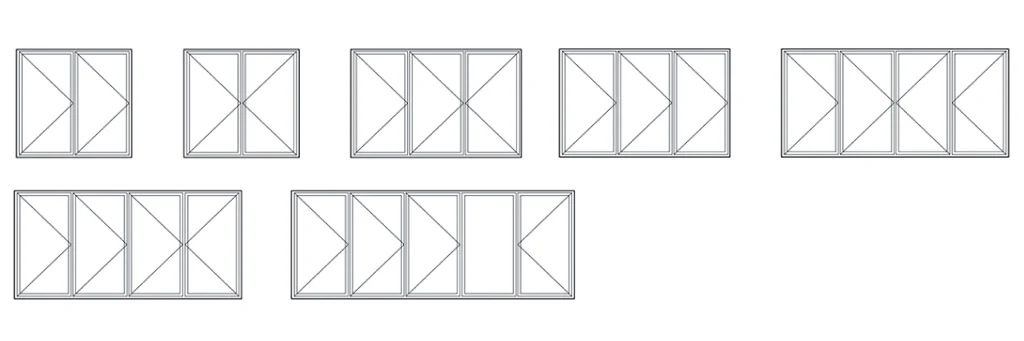 Bi fold door configuration options for commercial projects