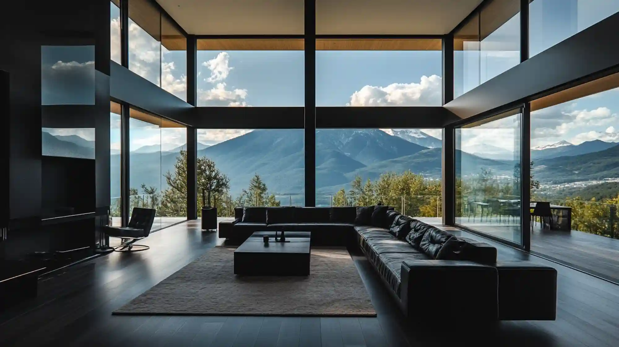 Black Tinted Glass in Minimalist Homes for a Sleek Effect Black Glass Window Design
