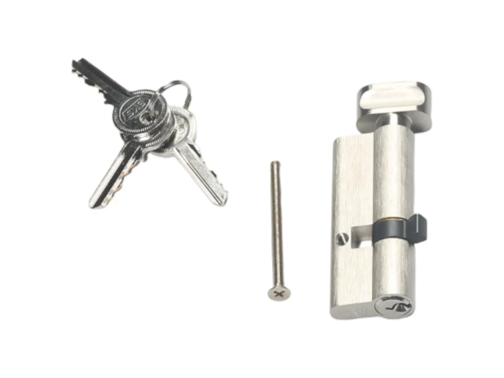 Cilindro di serratura con chiave e pomolo