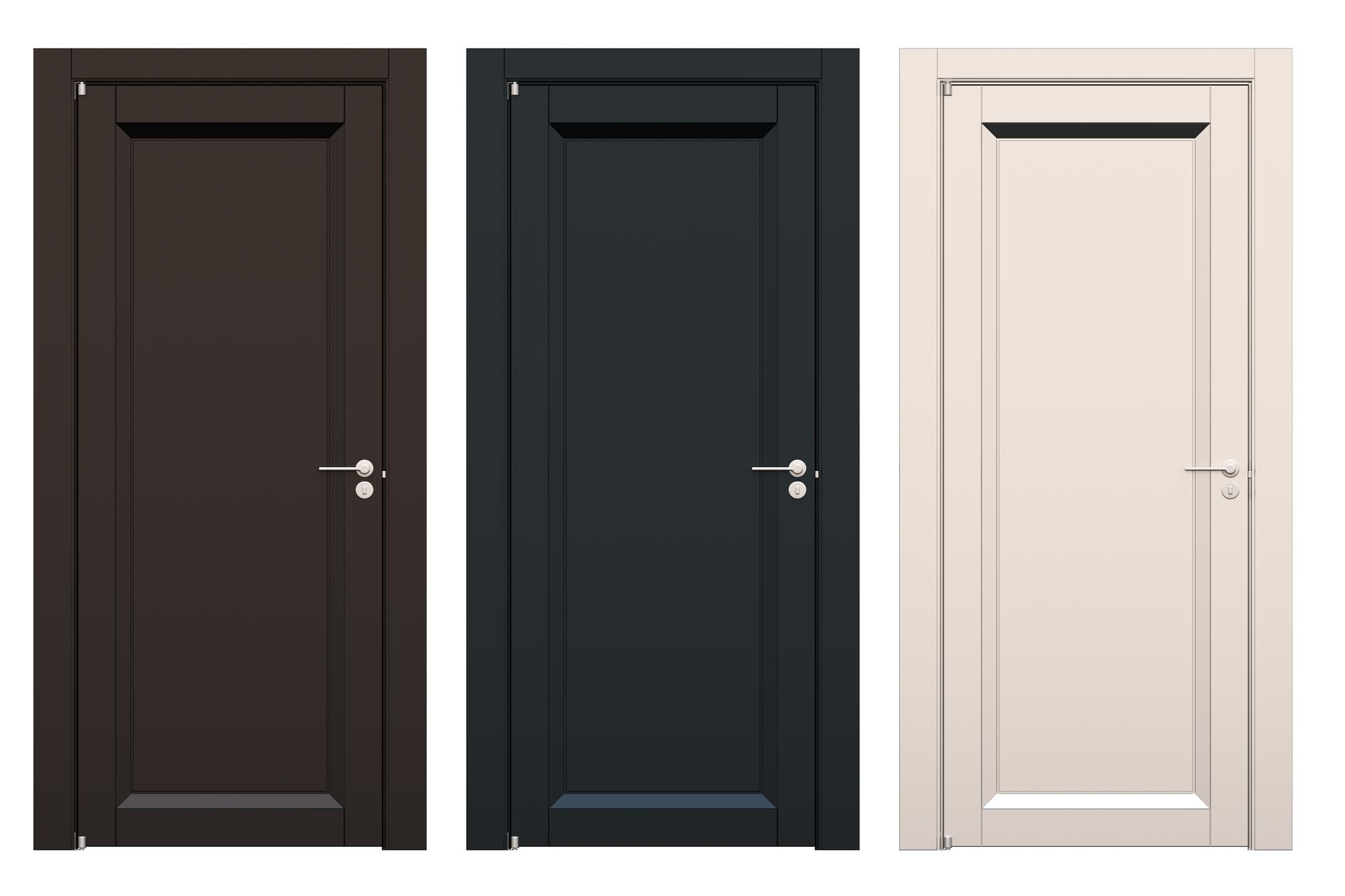 Modern solid wood interior doors in neutral colors