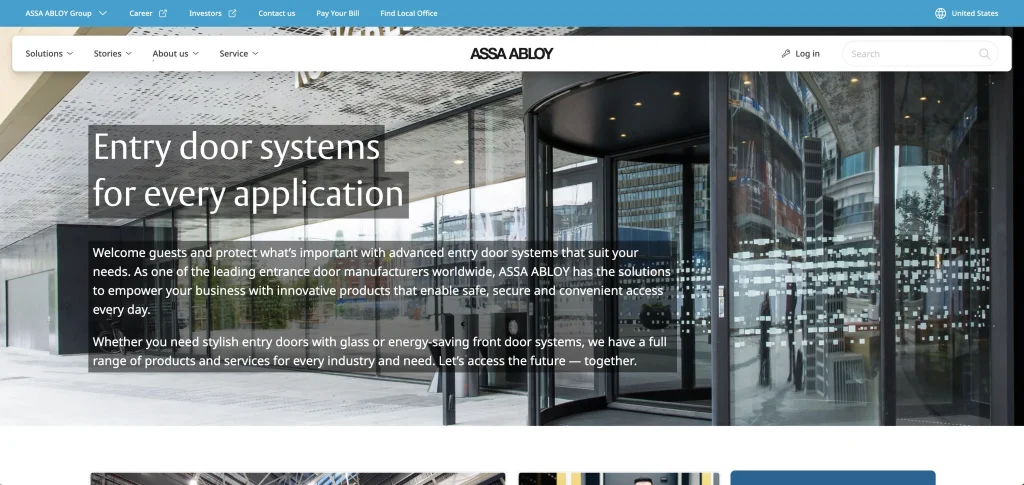 슬라이딩 도어 제조업체 ASSA ABLOY 출입 시스템