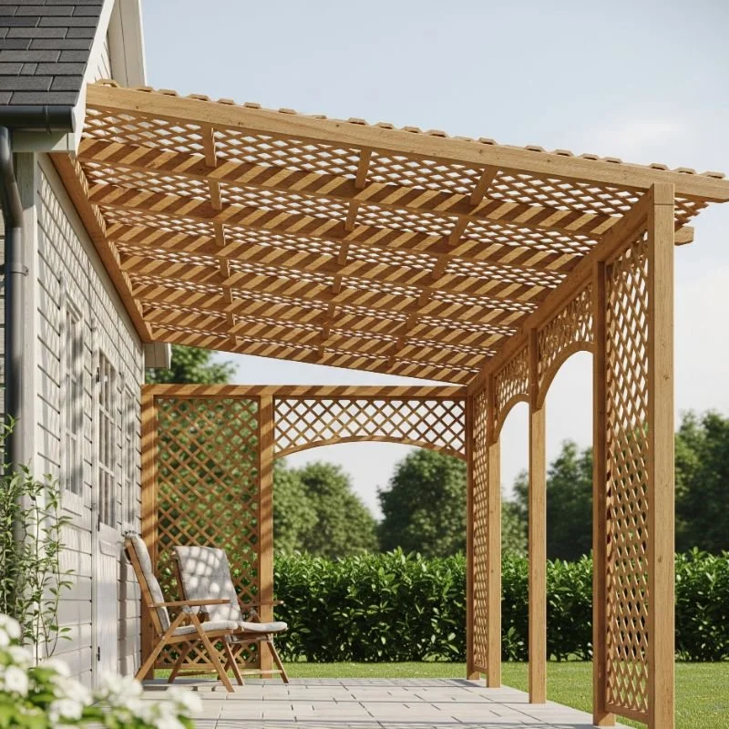 Wooden Awnings with Climbing Plants Window Awning Ideas