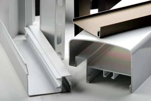 Aluminum window and door profile extrusion samples