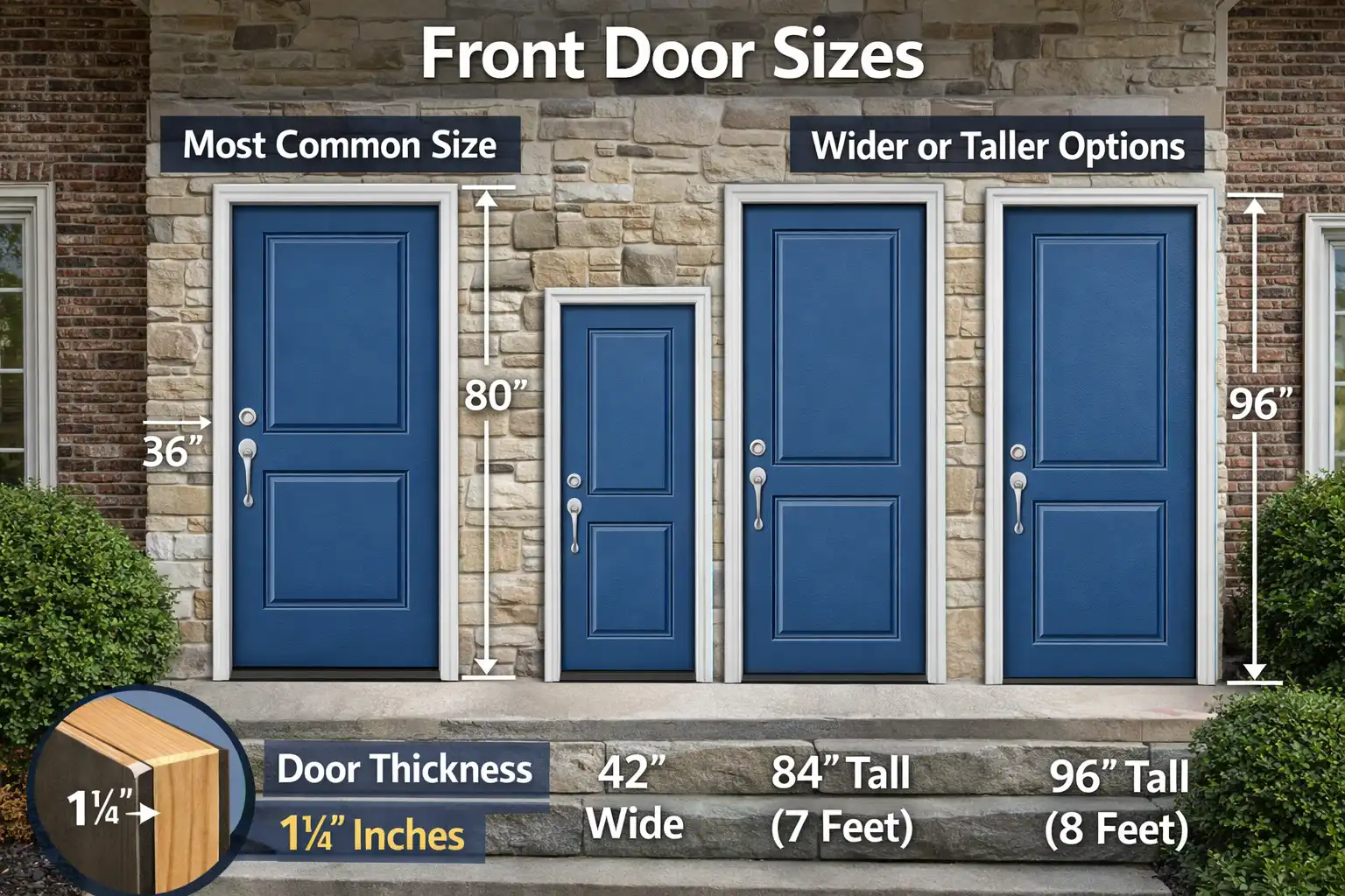 Comparaison des dimensions des portes d'entrée : options standard et hautes