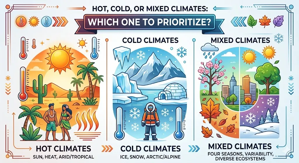 Climi caldi, freddi o misti